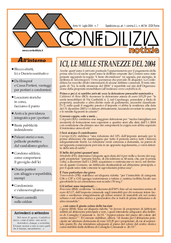 Confedilizia notizie – Luglio 2004