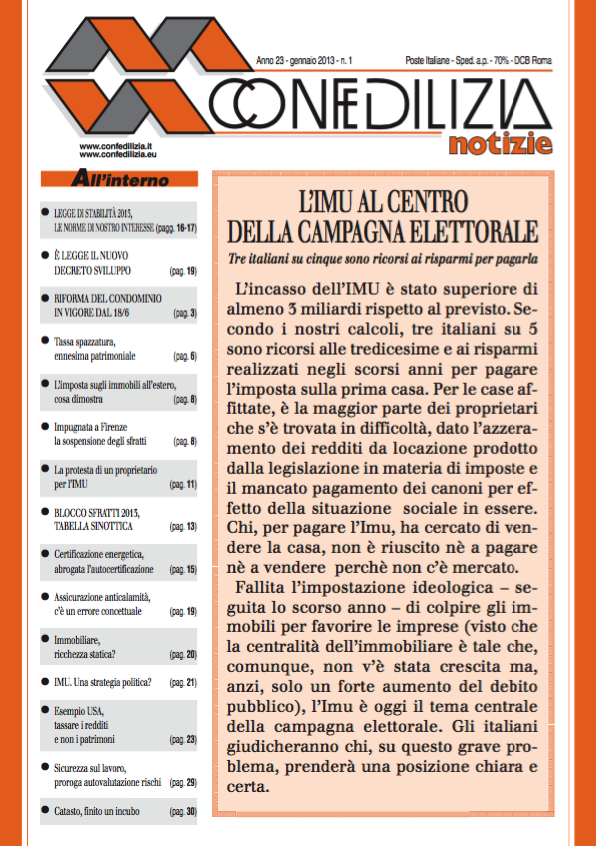 Confedilizia notizie – Gennaio 2013