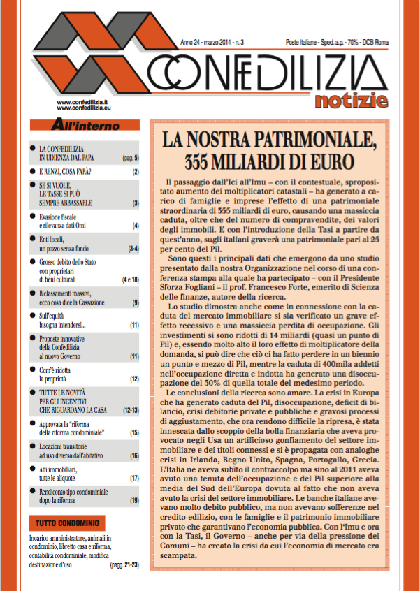 Confedilizia notizie – Marzo 2014