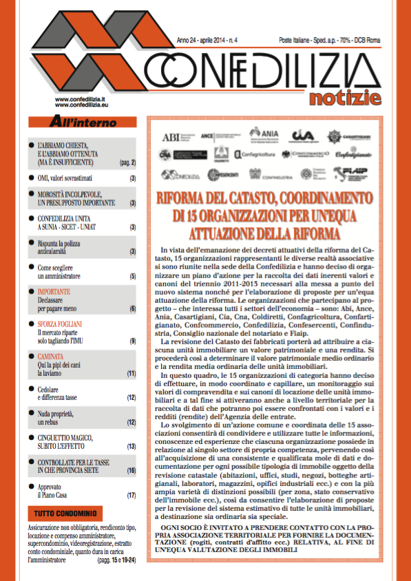 Confedilizia notizie – Aprile 2014