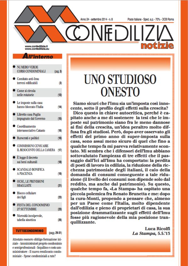 Confedilizia notizie – Settembre 2014