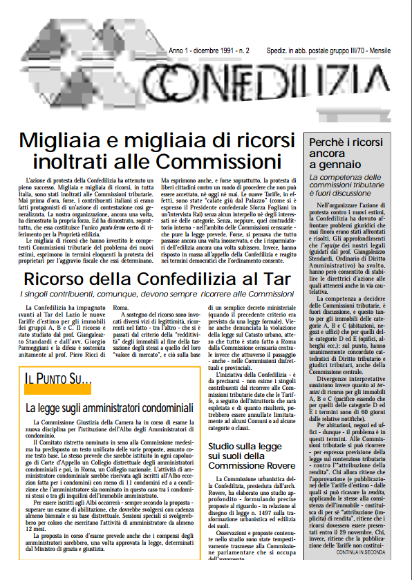 Confedilizia Notizie – Dicembre 1991