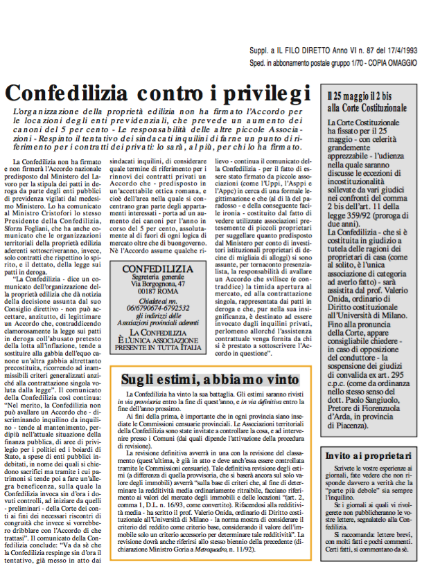 Confedilizia Notizie – Aprile 1993