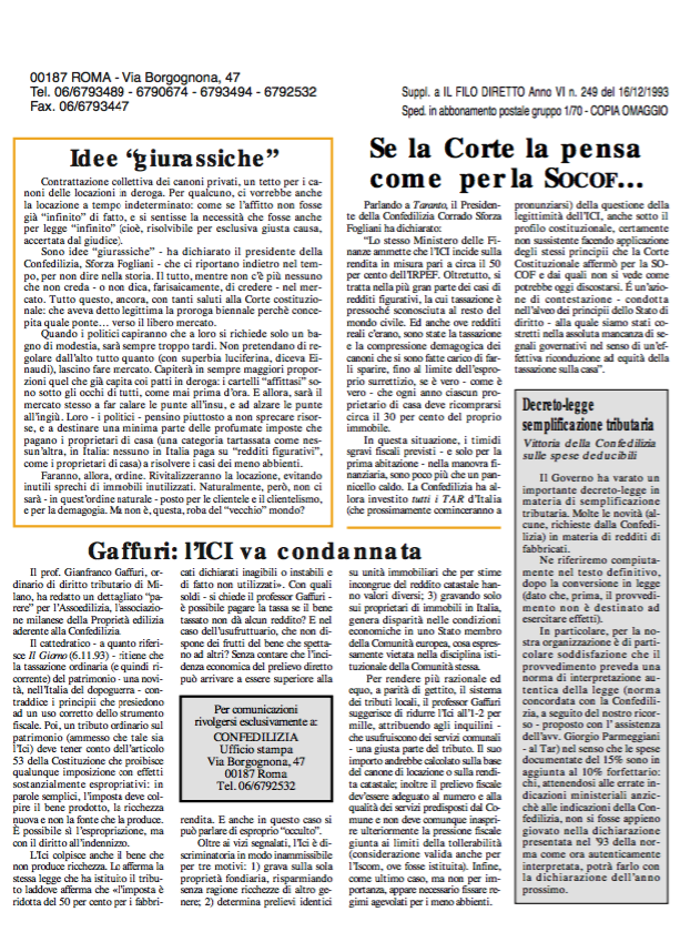 Confedilizia Notizie – Dicembre 1993