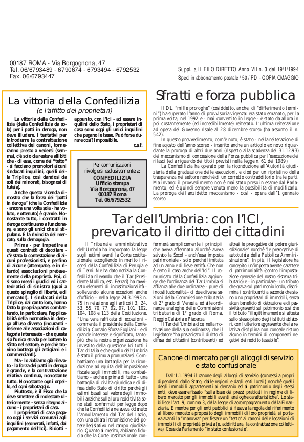 Confedilizia notizie – Gennaio 1994