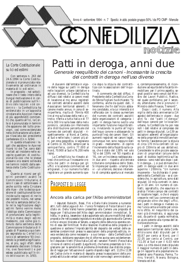 Confedilizia notizie – Settembre 1994