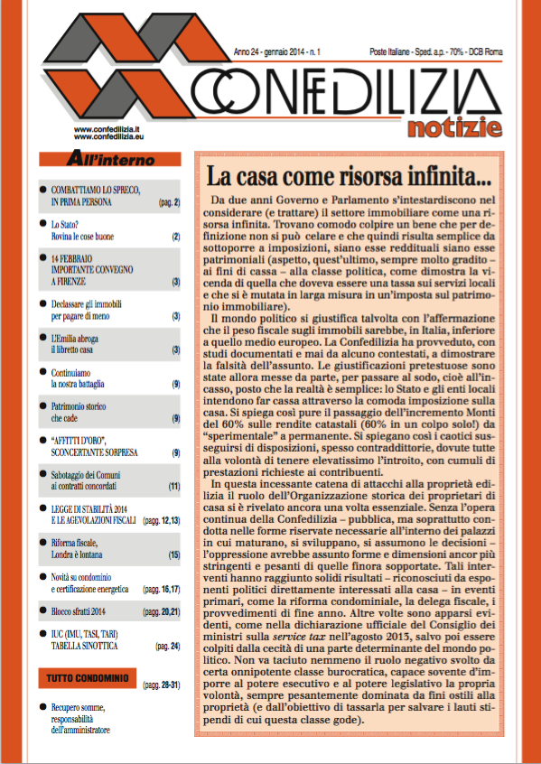 Confedilizia notizie – Gennaio 2014