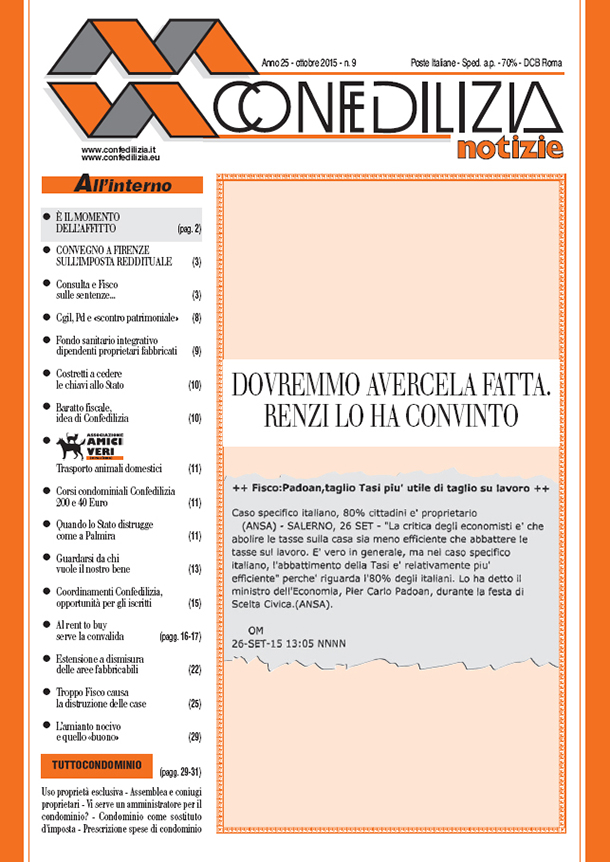 Confedilizia notizie – Ottobre 2015