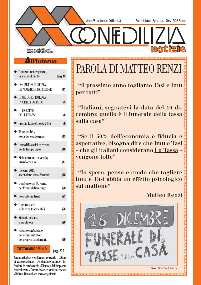 Confedilizia notizie – Settembre 2015