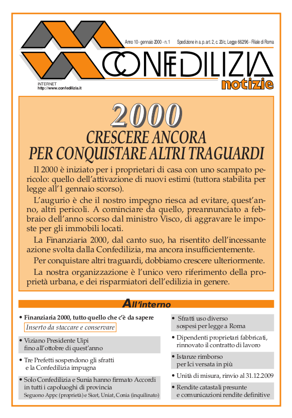 Confedilizia notizie – Gennaio 2000