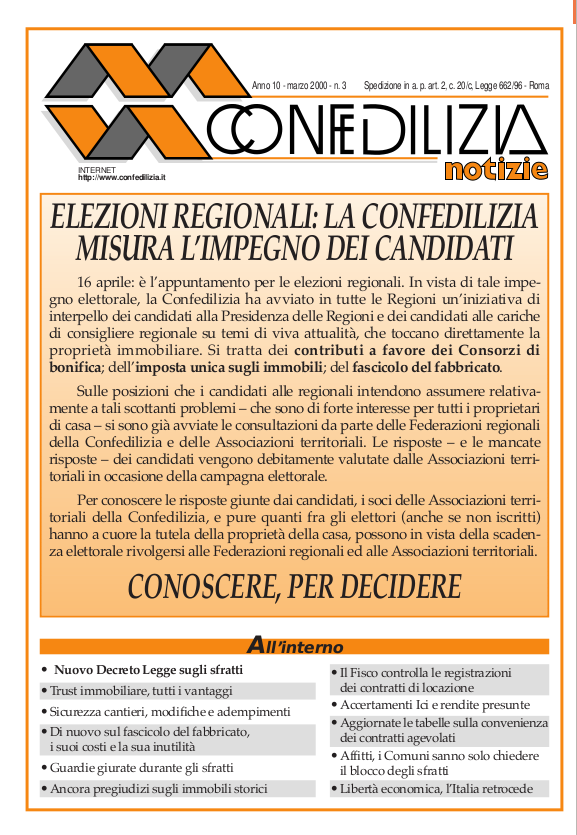 Confedilizia notizie – Marzo 2000