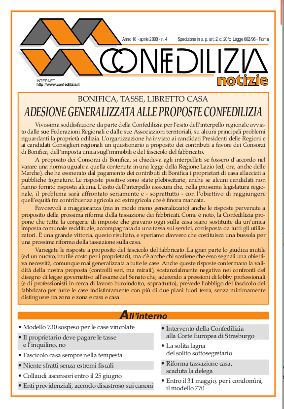 Confedilizia notizie – Aprile 2000