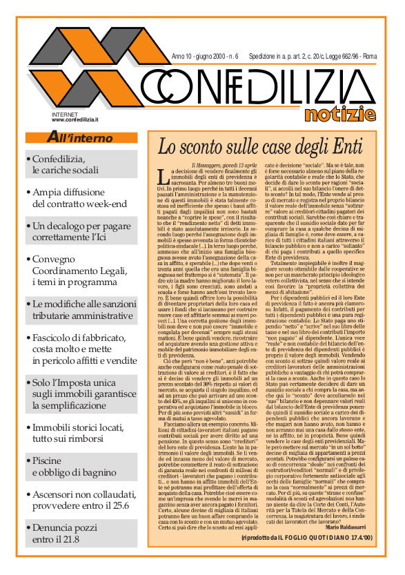 Confedilizia notizie – Giugno 2000