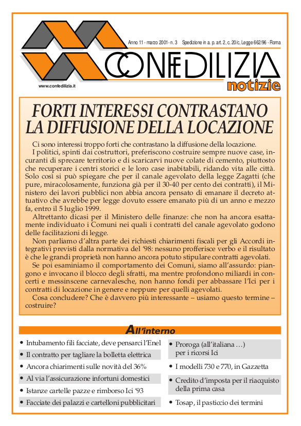 Confedilizia notizie – Marzo 2001