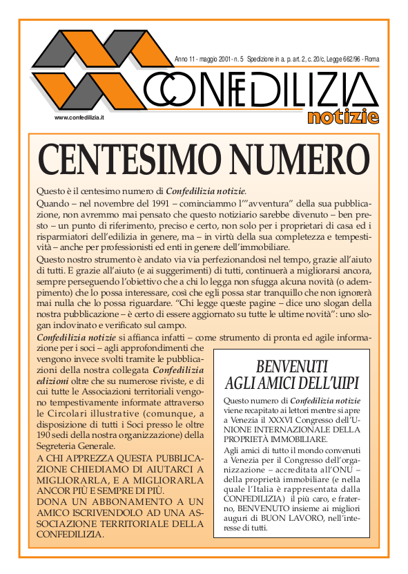 Confedilizia notizie – Maggio 2001