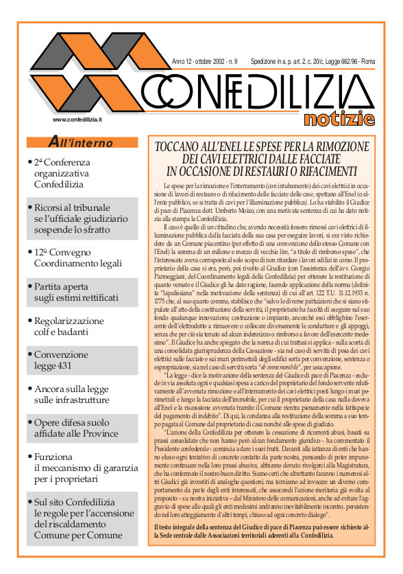 Confedilizia notizie – Ottobre 2002