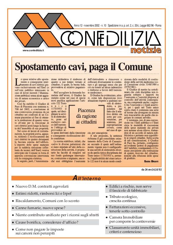 Confedilizia notizie – Novembre 2002