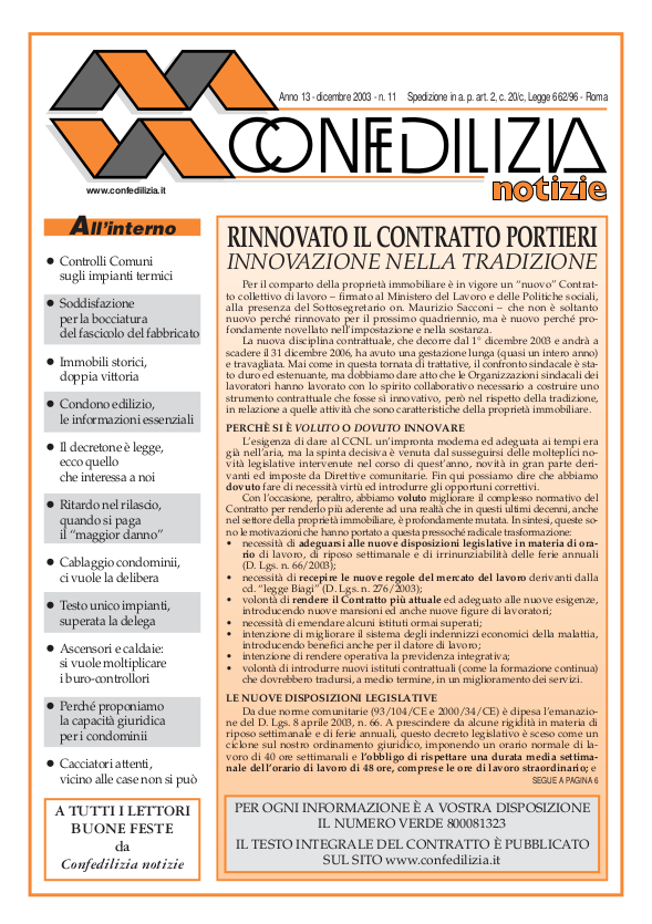 Confedilizia notizie – Dicembre 2003