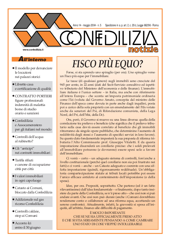 Confedilizia notizie – Maggio 2004