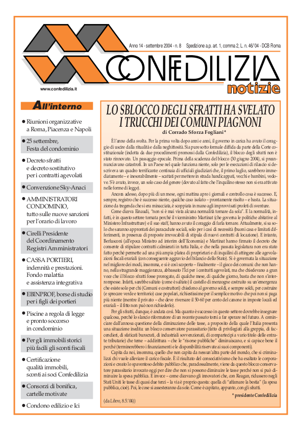 Confedilizia notizie – Settembre 2004