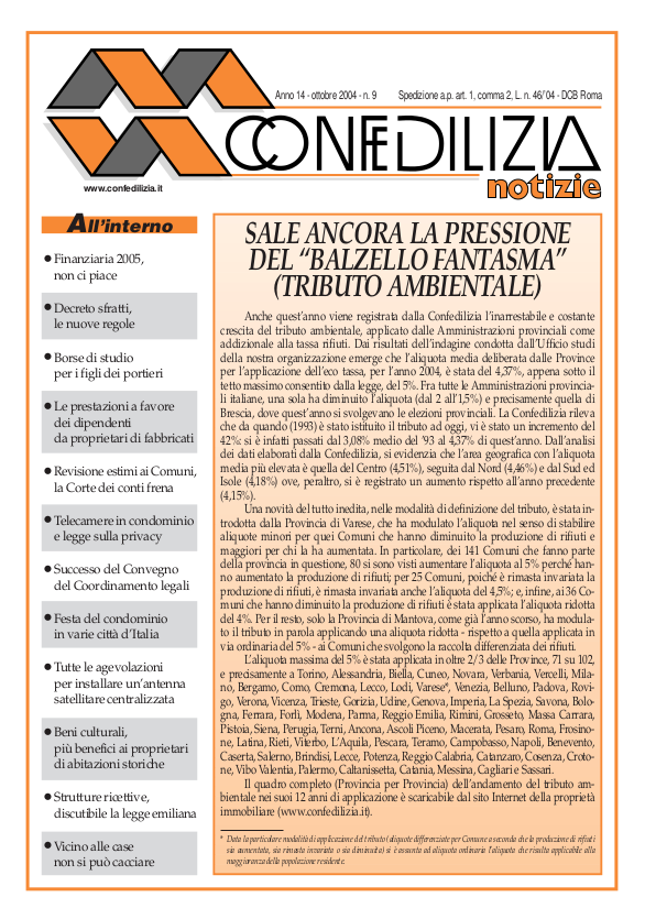 Confedilizia notizie – Ottobre 2004