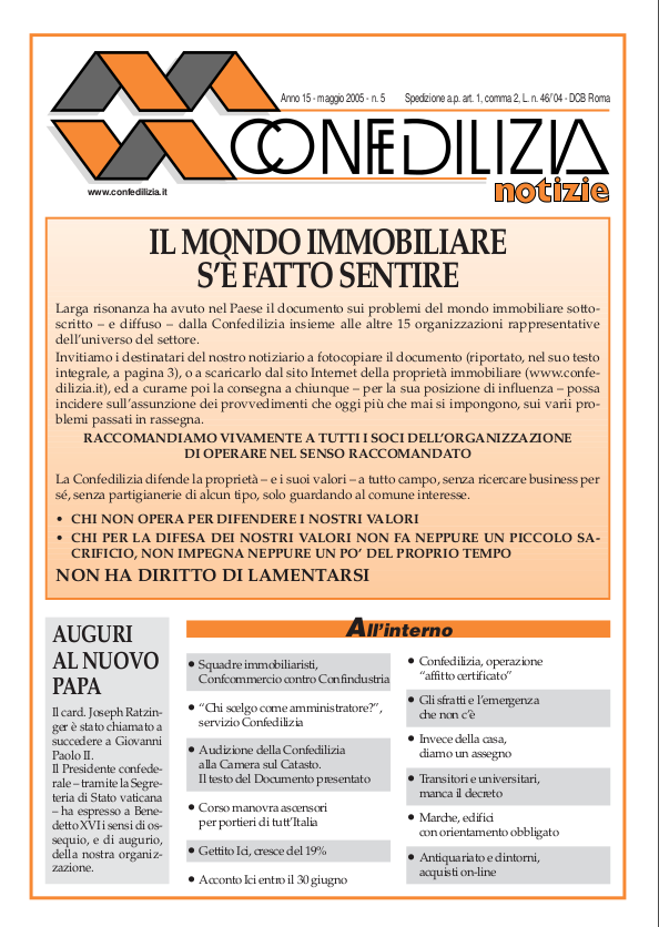 Confedilizia notizie – Maggio 2005