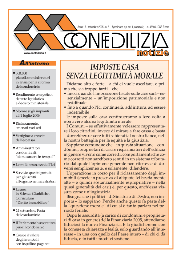 Confedilizia notizie – Settembre 2005