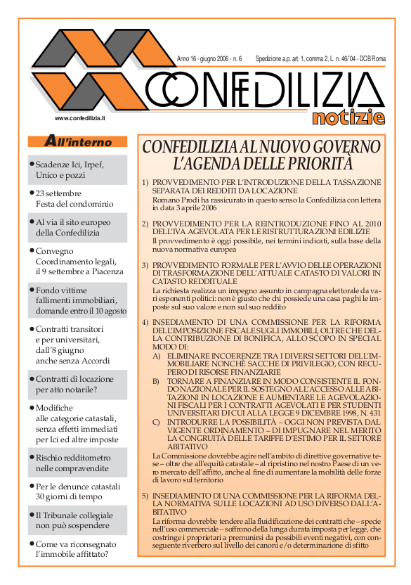 Confedilizia notizie – Giugno 2006