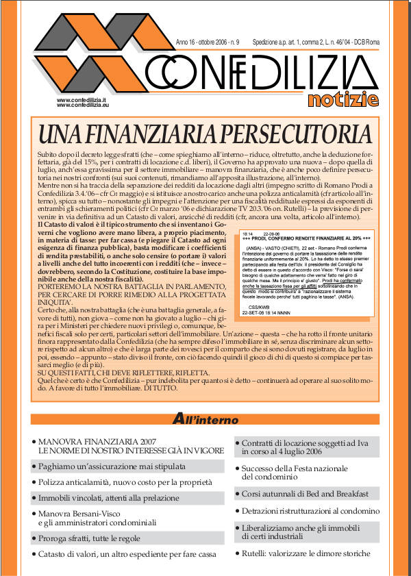 Confedilizia notizie – Ottobre 2006