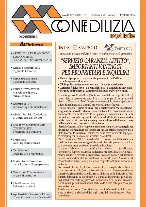 Confedilizia notizie – Febbraio 2007