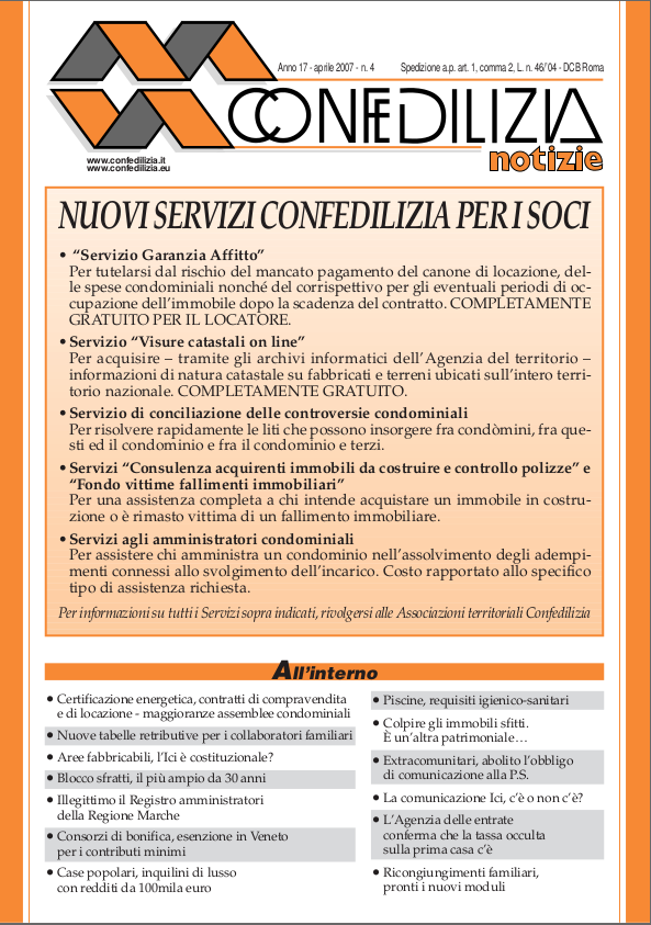 Confedilizia notizie – Aprile 2007