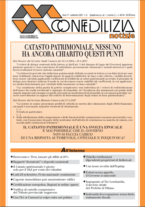 Confedilizia notizie – Settembre 2007