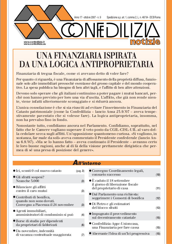 Confedilizia notizie – Ottobre 2007