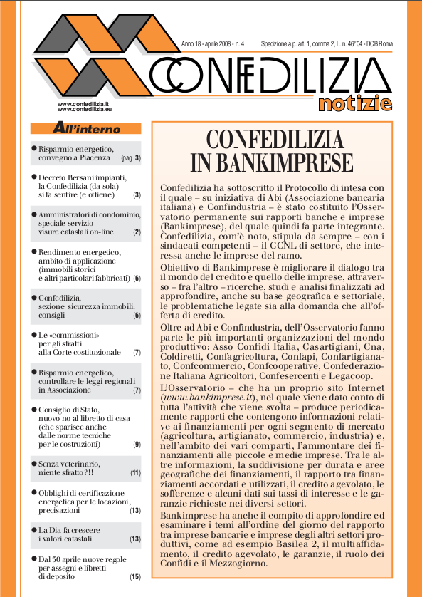 Confedilizia notizie – Aprile 2008