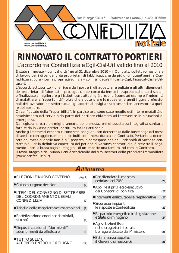 Confedilizia notizie – Maggio 2008