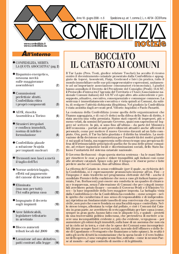 Confedilizia notizie – Giugno 2008