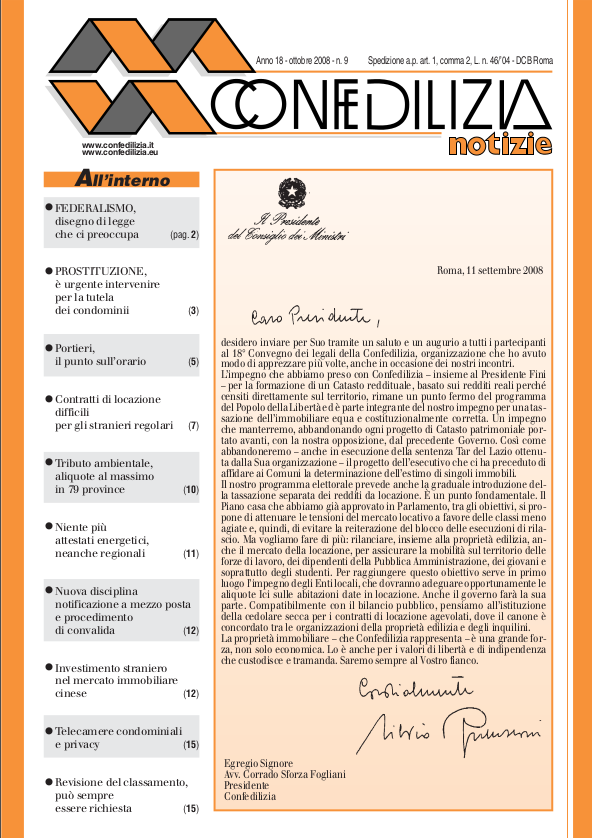 Confedilizia notizie – Ottobre 2008