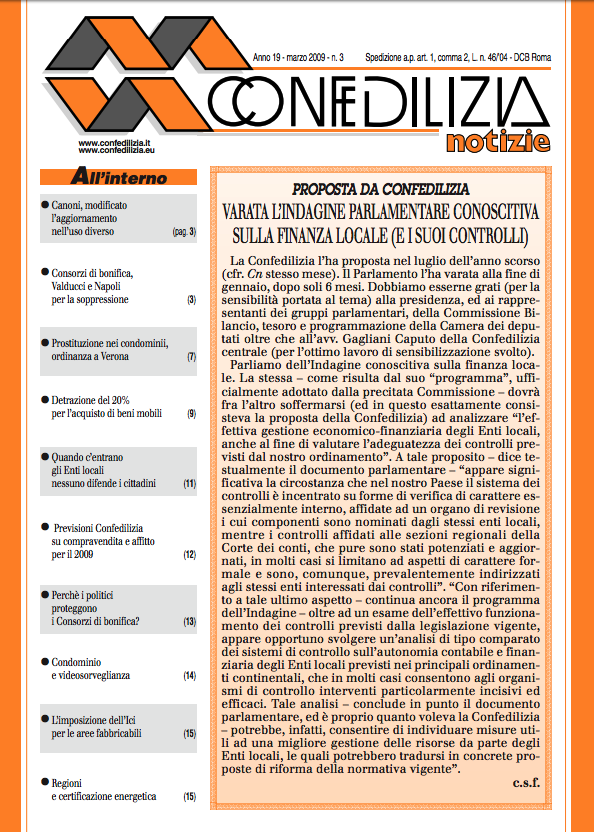 Confedilizia notizie – Marzo 2009