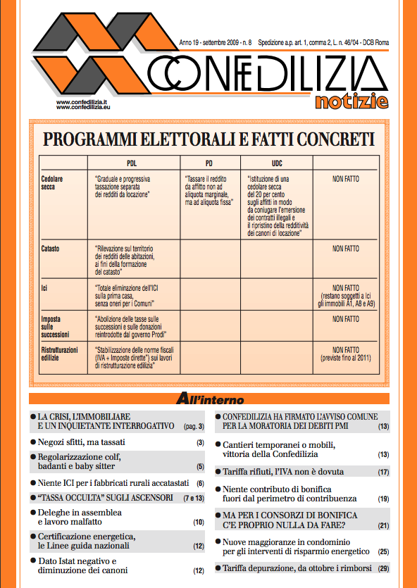 Confedilizia notizie – Settembre 2009