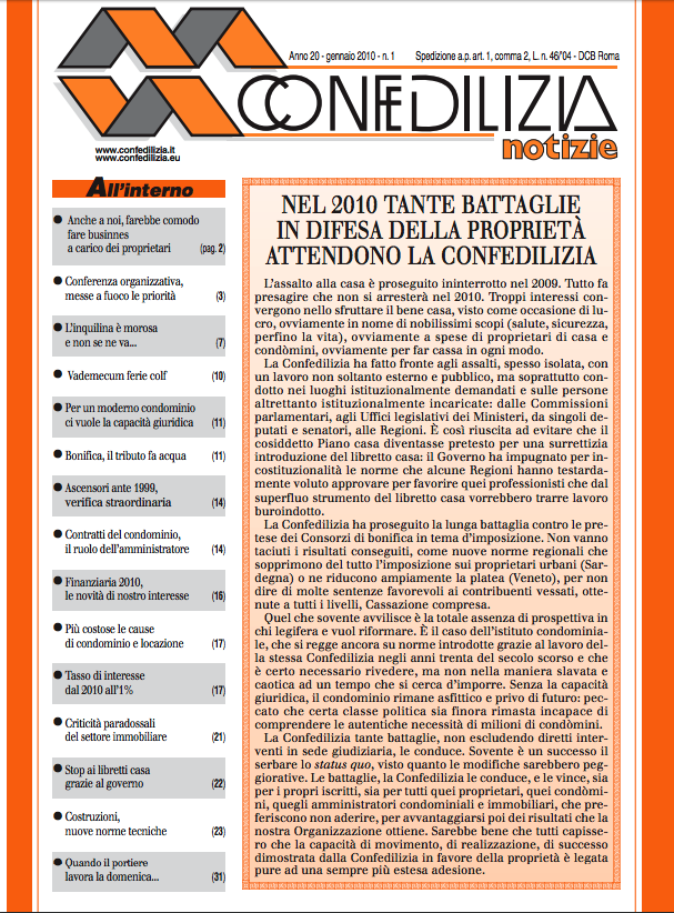 Confedilizia notizie – Gennaio 2010