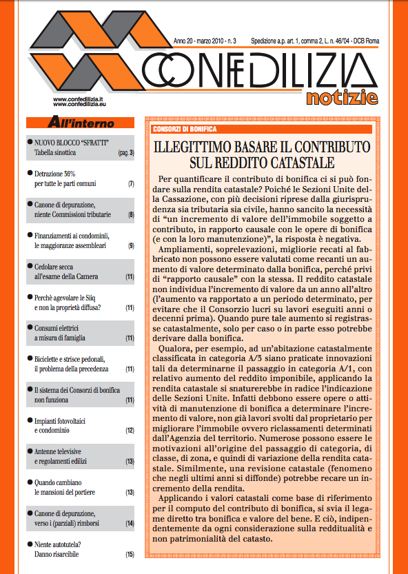 Confedilizia notizie – Marzo 2010