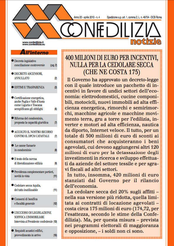 Confedilizia notizie – Aprile 2010