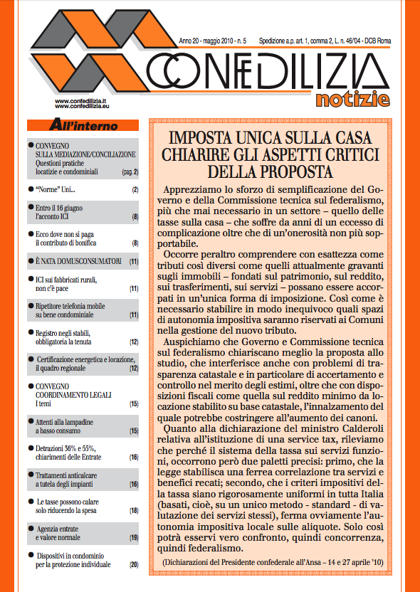 Confedilizia notizie – Maggio 2010