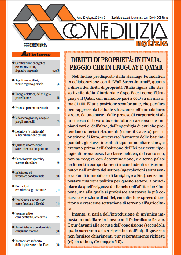 Confedilizia notizie – Giugno 2010