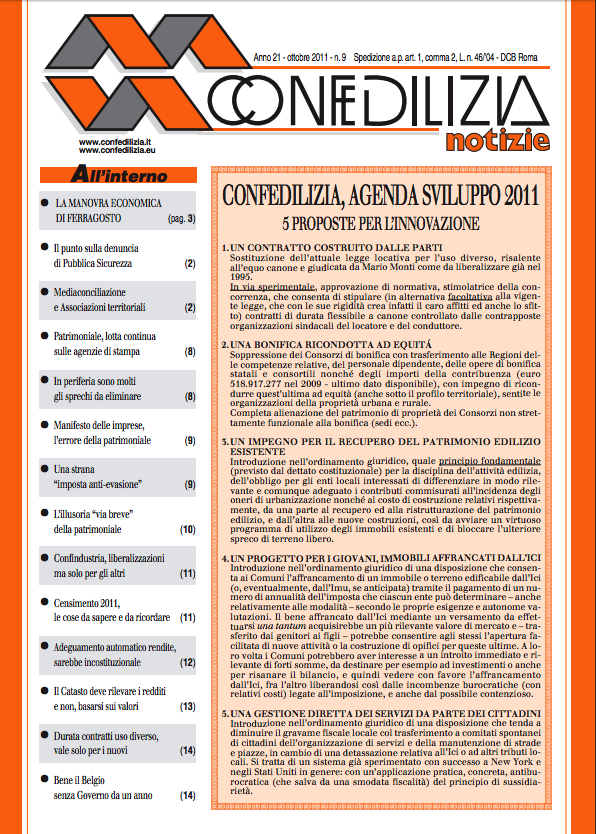 Confedilizia notizie – Ottobre 2011