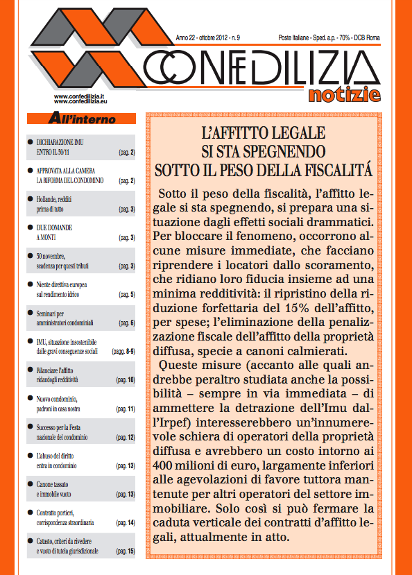 Confedilizia notizie – Ottobre 2012