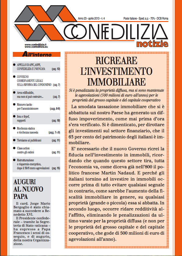 Confedilizia notizie – Aprile 2013