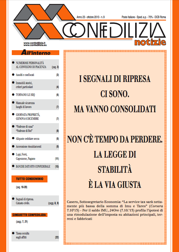 Confedilizia notizie – Ottobre 2013