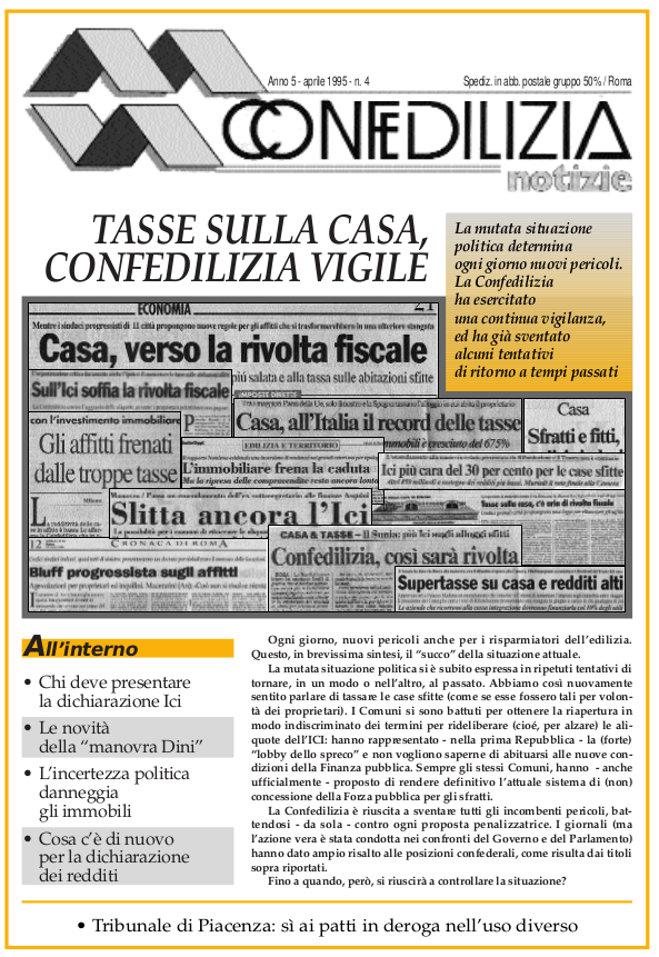 Confedilizia notizie – Aprile 1995