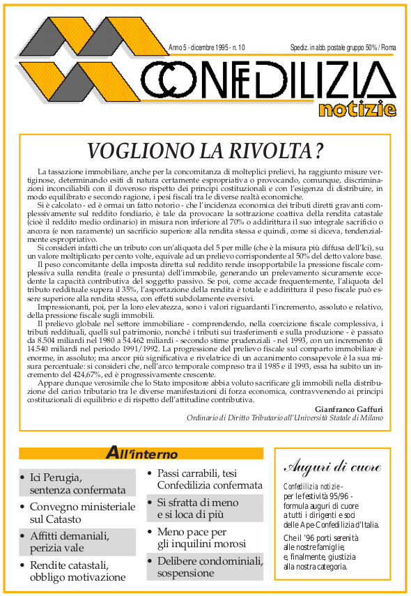 Confedilizia notizie – Dicembre 1995